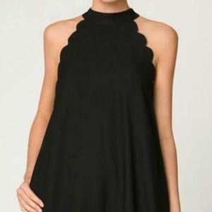 Love Riche Black scalloped halter dress size M